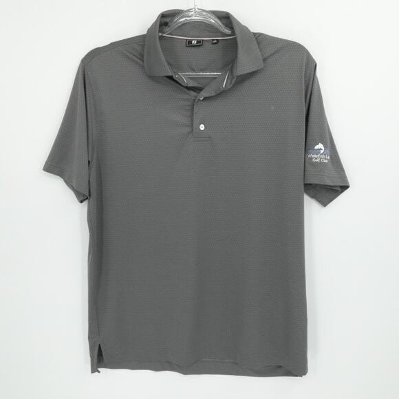 FootJoy Other - Footjoy Polo Shirt Men Large Gray Geometric Whitefish Lake Golf Polo Performance